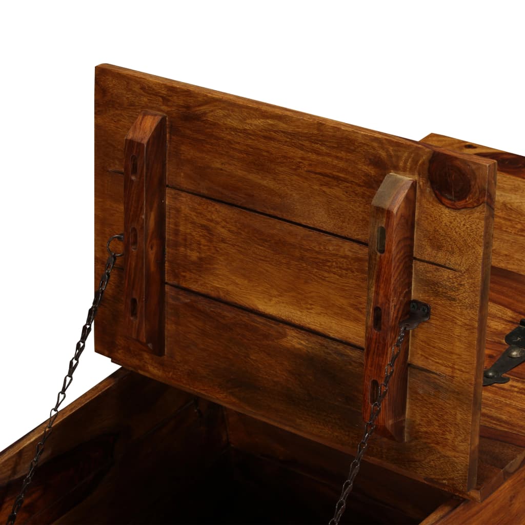 vidaXL Baúl de almacenamiento madera maciza de sheesham 90x50x35 cm
