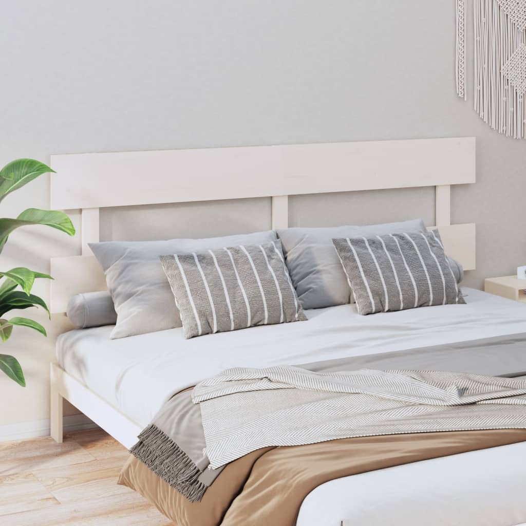 vidaXL Cabecero de cama madera maciza de pino blanco 204x3x81 cm