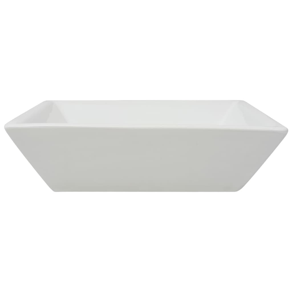 vidaXL Lavabo cuadrado de cerámica 41,5x41,5x12 cm blanco