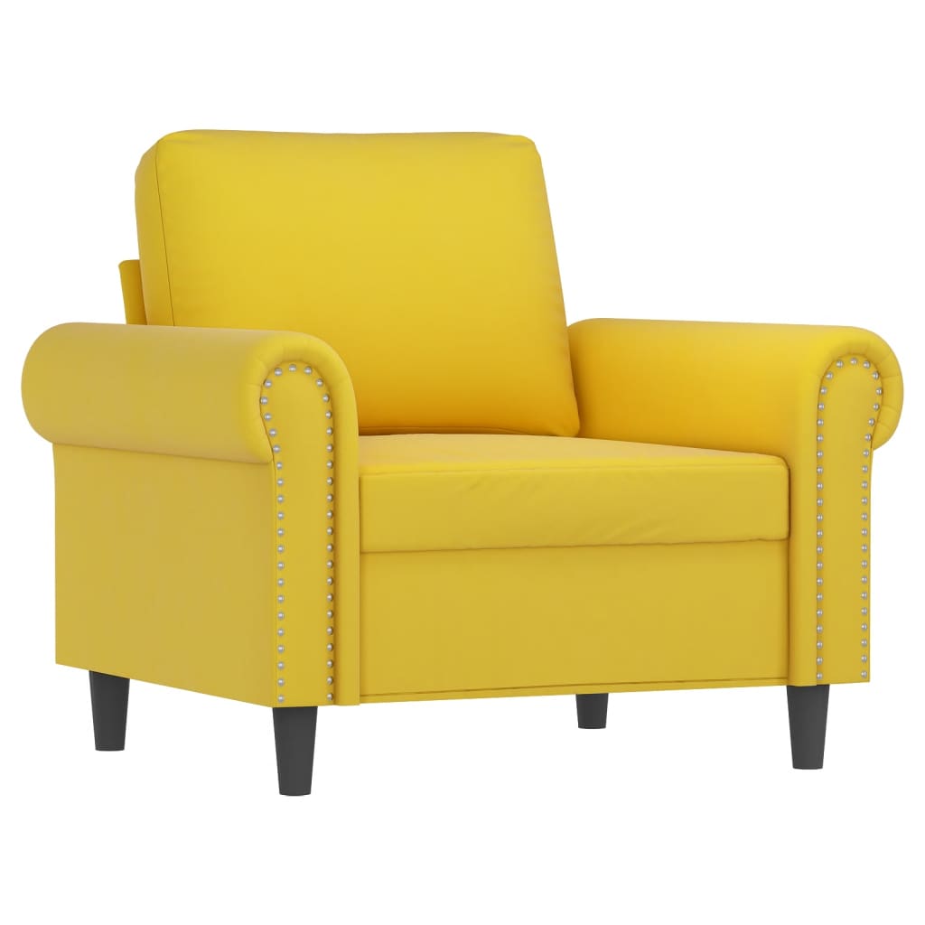 vidaXL Juego de sofás con cojines 3 piezas terciopelo amarillo