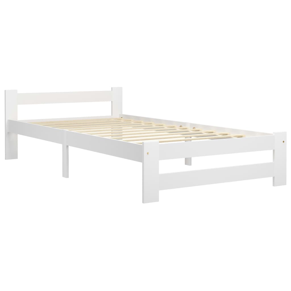vidaXL Estructura de cama de madera maciza de pino blanca 90x200 cm