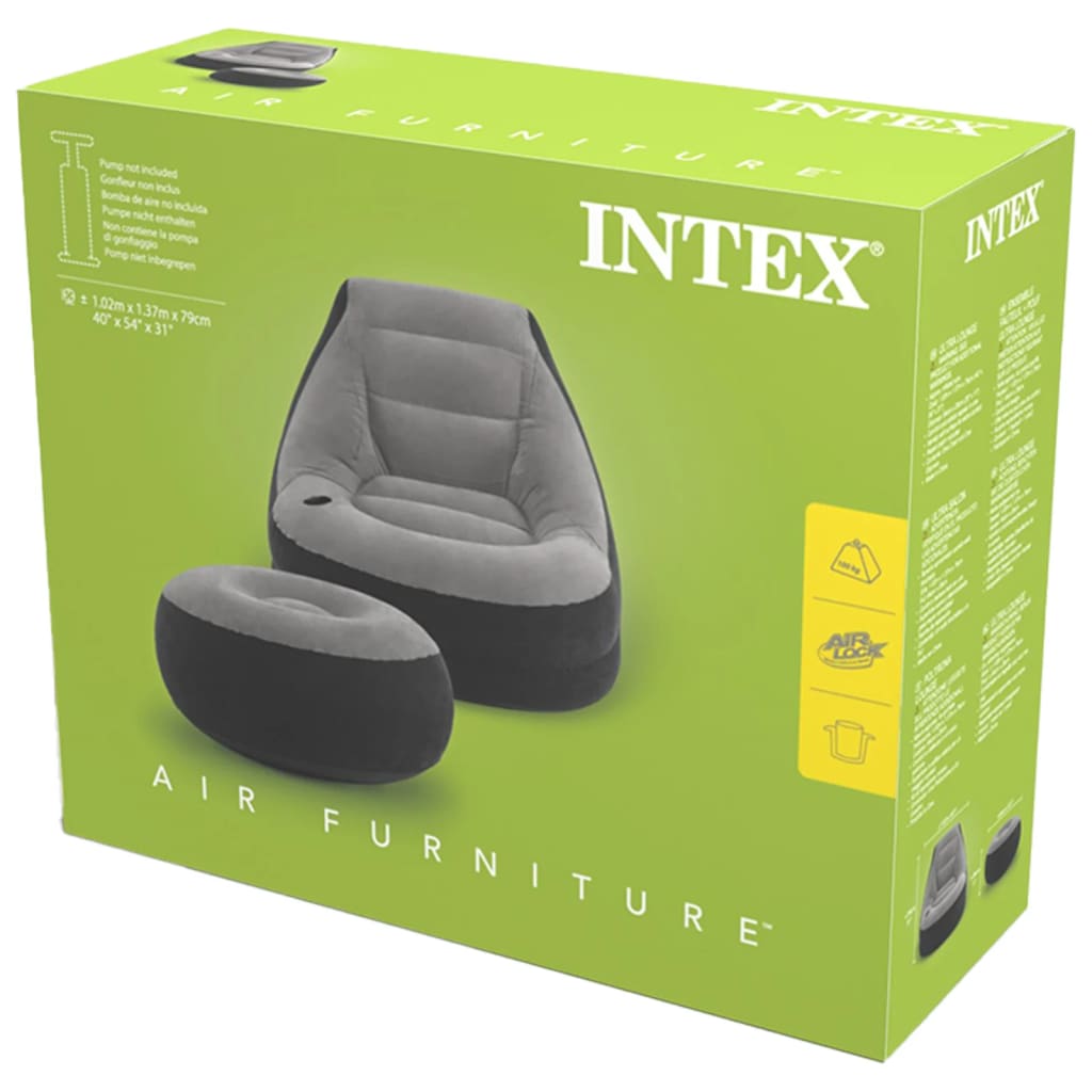 Intex Silla inflable con puf Ultra Lounge Relax 68564NP