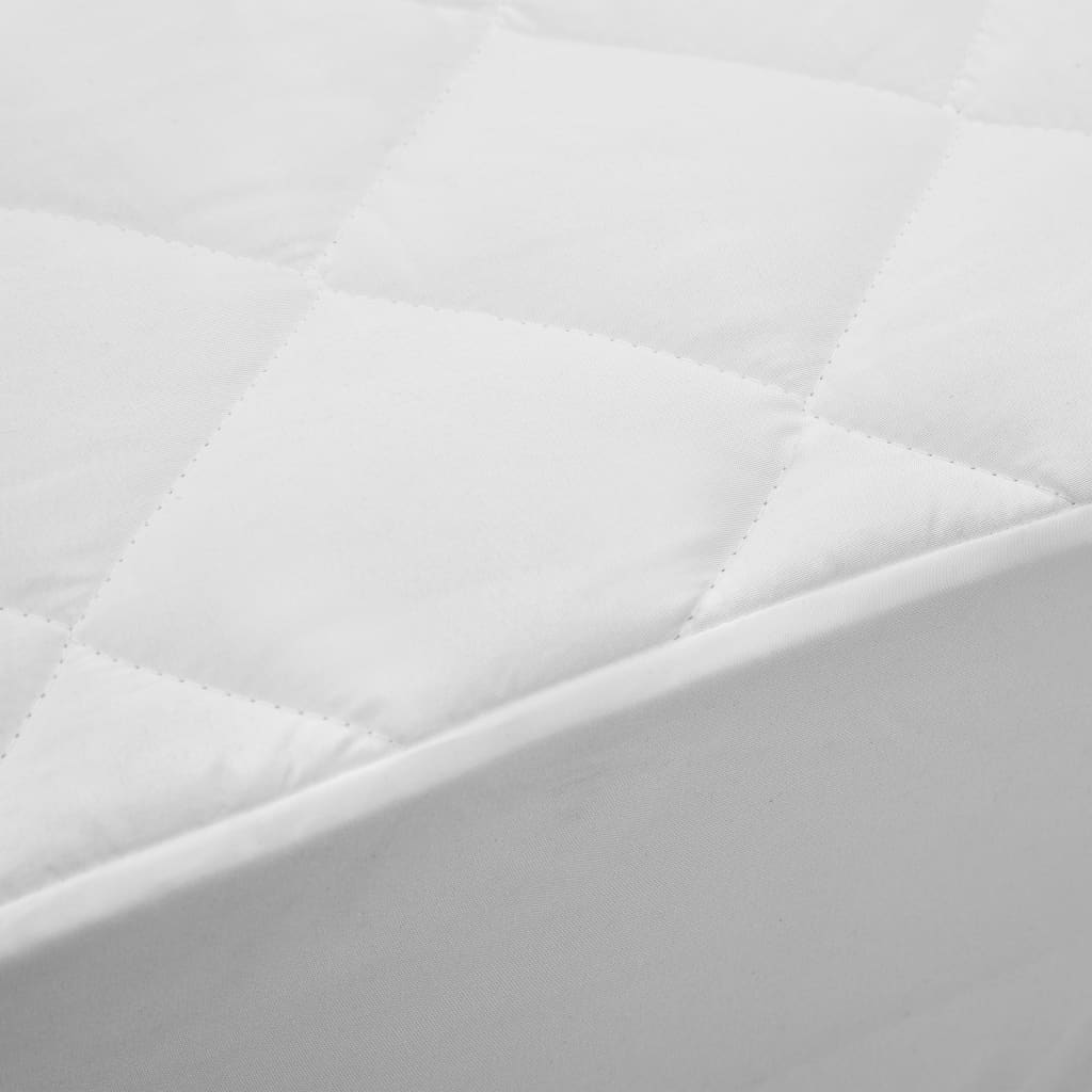 vidaXL Protector de colchón acolchado ligero blanco 160x200 cm