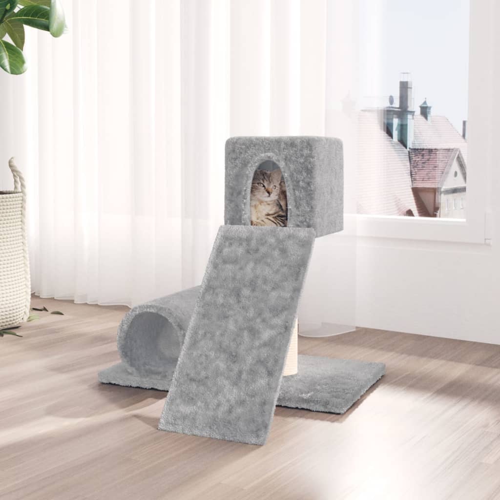 vidaXL Rascador para gatos con postes de sisal gris claro 59 cm