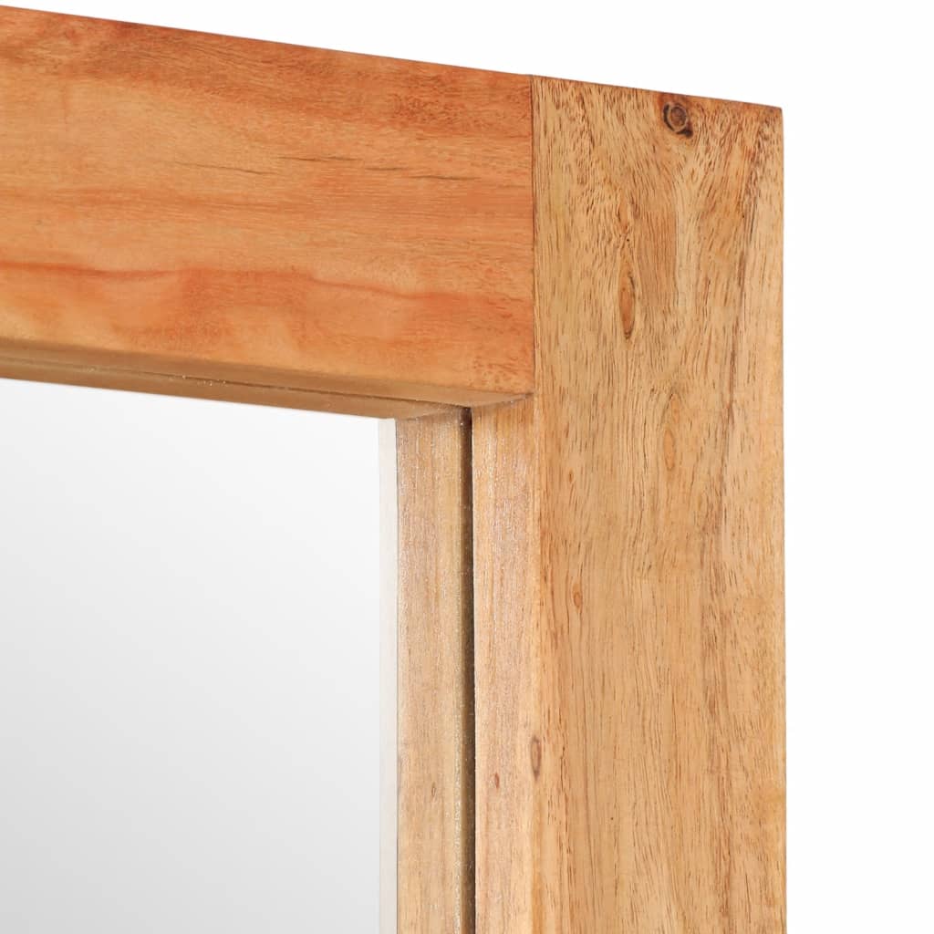 vidaXL Espejo de vidrio y madera maciza de acacia 70x50 cm