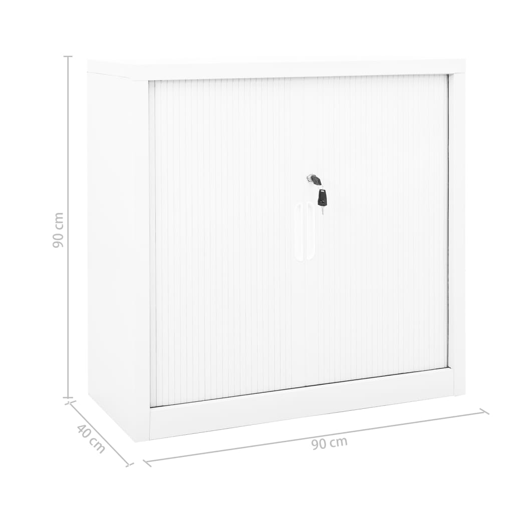 vidaXL Armario con puerta corredera blanca acero 90x40x90 cm