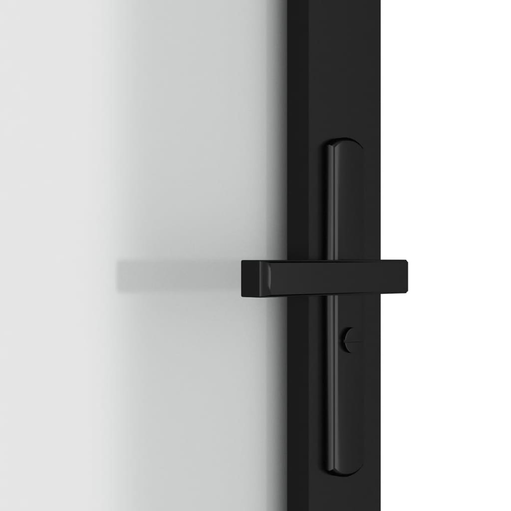 vidaXL Puerta interior de vidrio y aluminio negro mate 102,5x201,5 cm