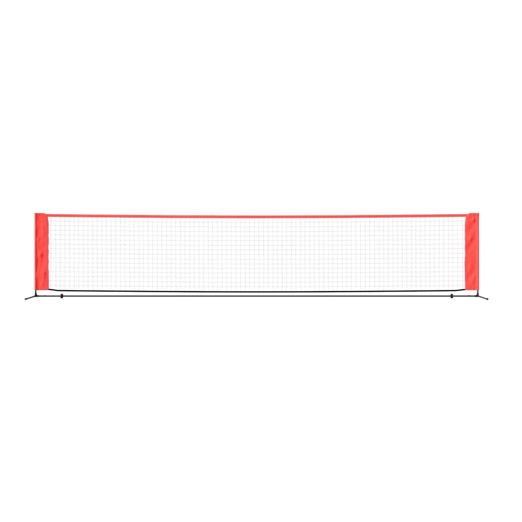 vidaXL Red de tenis poliéster negro y rojo 500x100x87 cm