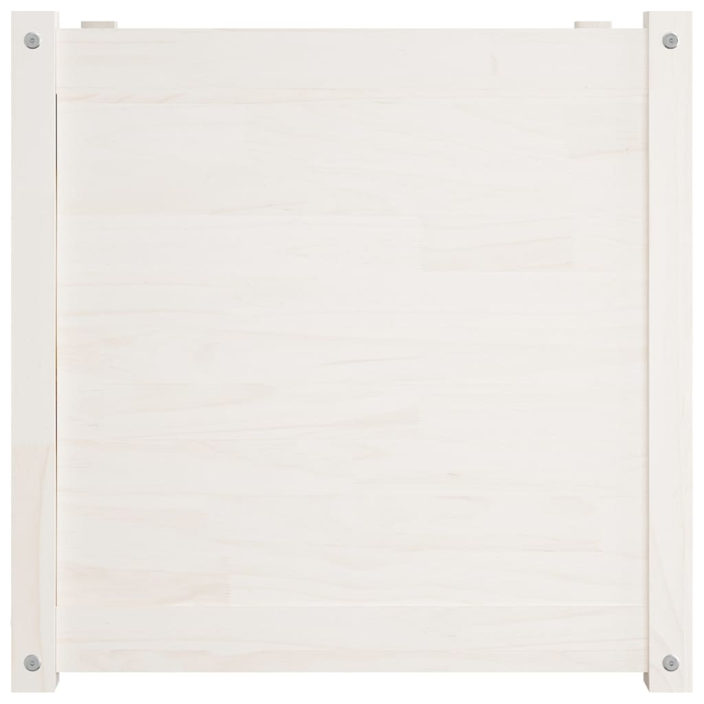 vidaXL Jardinera madera maciza de pino blanco 60x60x60 cm