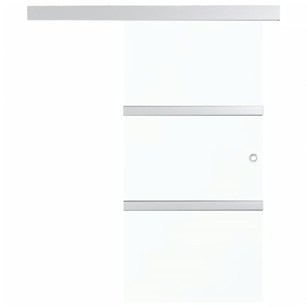 vidaXL Puerta corredera con topes suaves vidrio ESG aluminio 76x205 cm