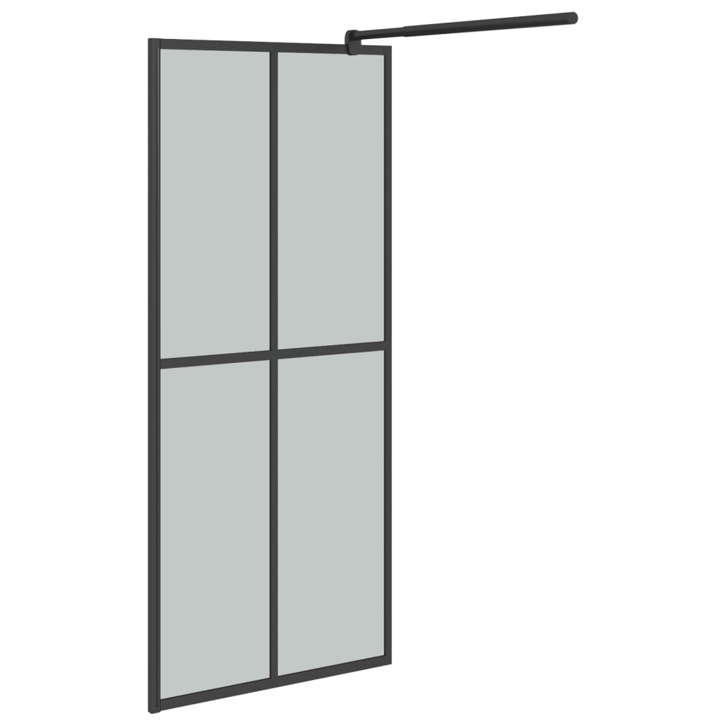 vidaXL Mampara de ducha accesible vidrio templado oscuro 80x195 cm