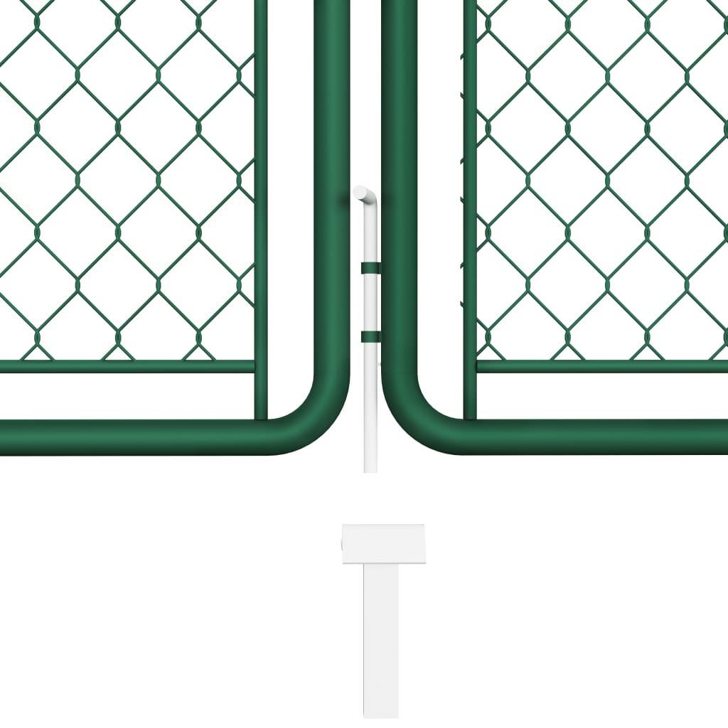 vidaXL Puerta de valla de jardín acero verde 200x395 cm