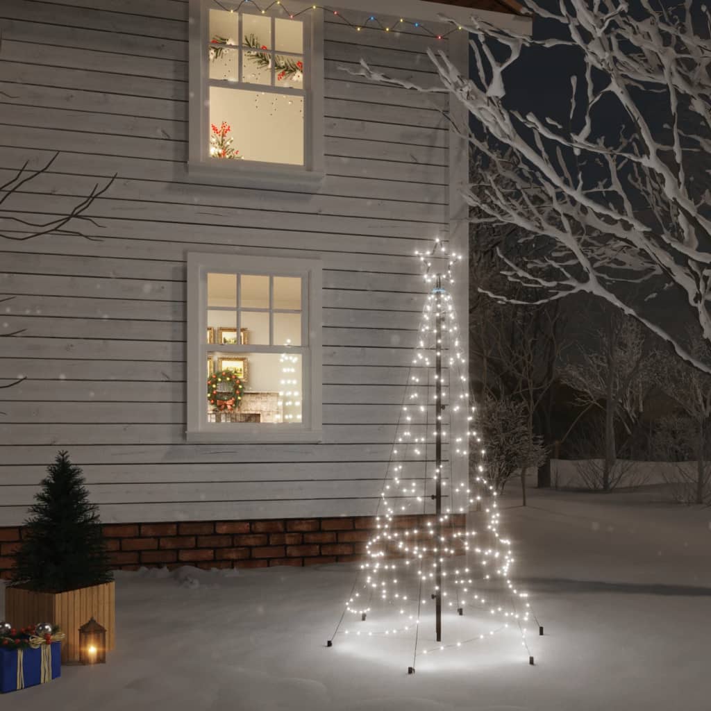 vidaXL Árbol de Navidad con pincho 200 LED blanco frío 180 cm