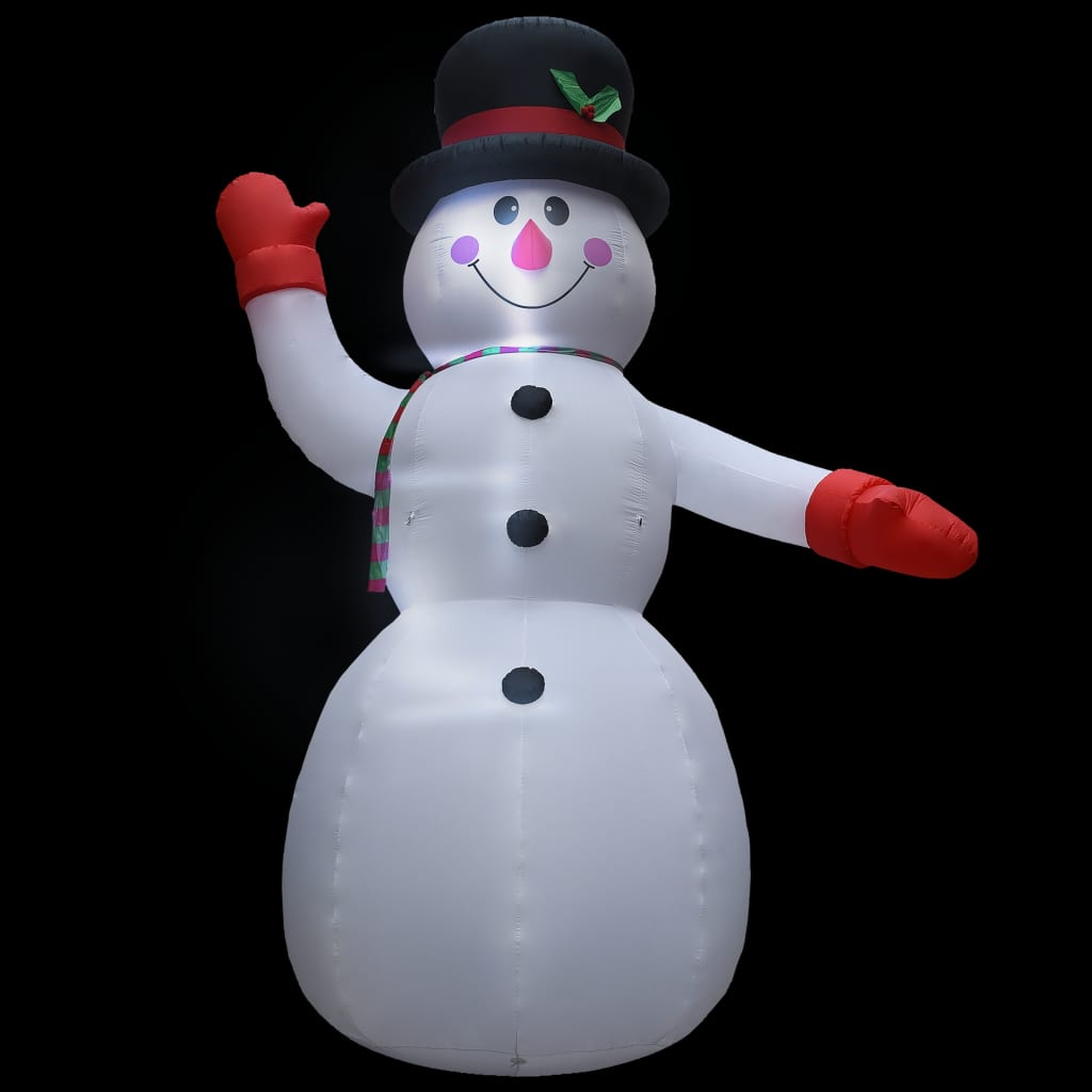 vidaXL Muñeco de nieve inflable con LED adorno de Navidad IP44 300 cm