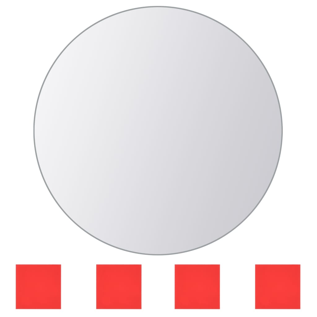 vidaXL Azulejos de espejo redondos vidrio 8 unidades