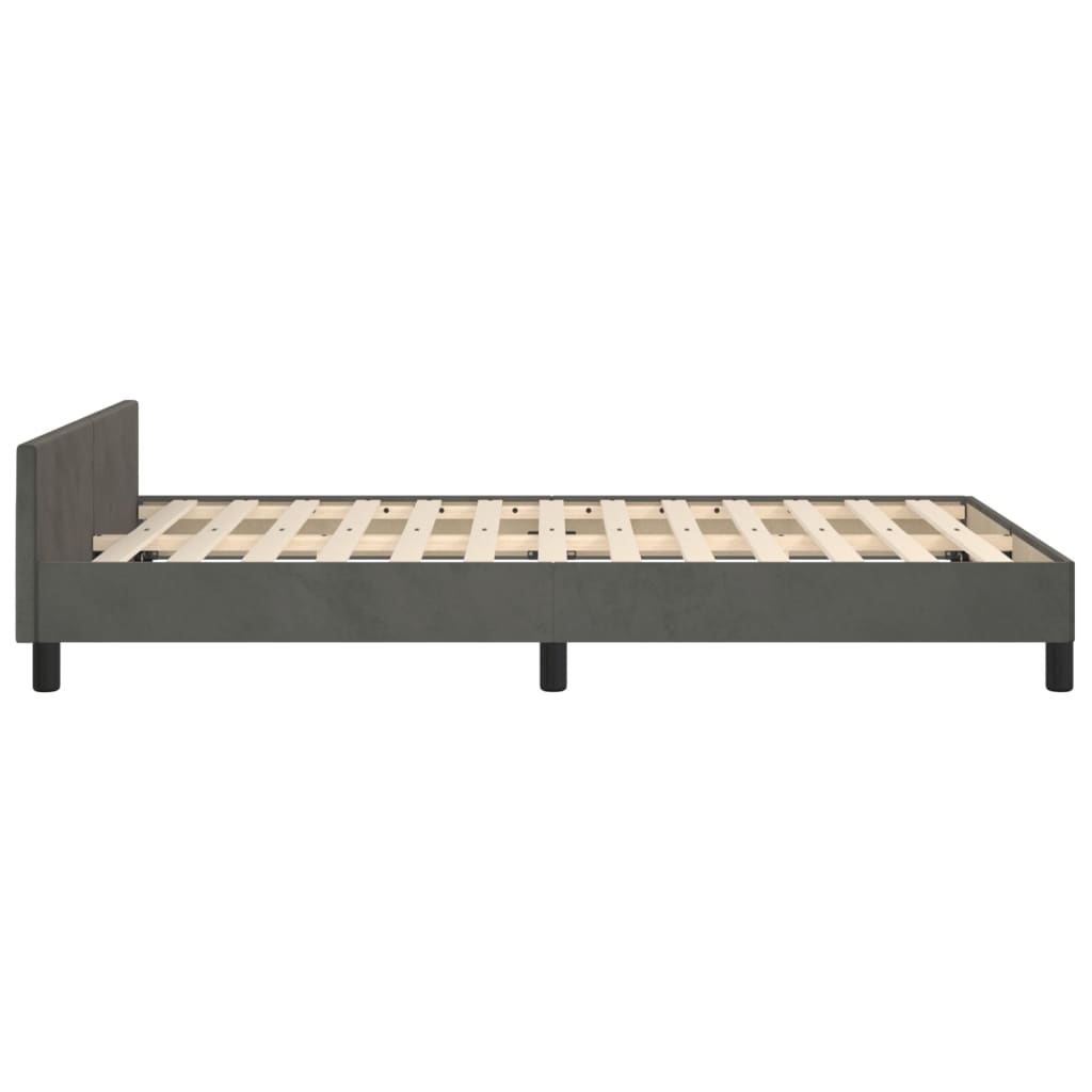 vidaXL Estructura cama con cabecero terciopelo gris oscuro 120x190 cm