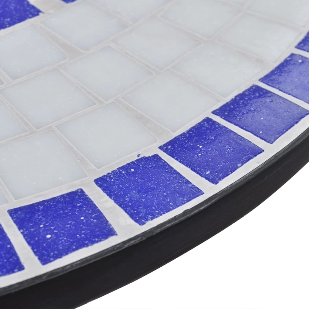 vidaXL Set de mesa y sillas de jardín 3 pzas con mosaico azul y blanco