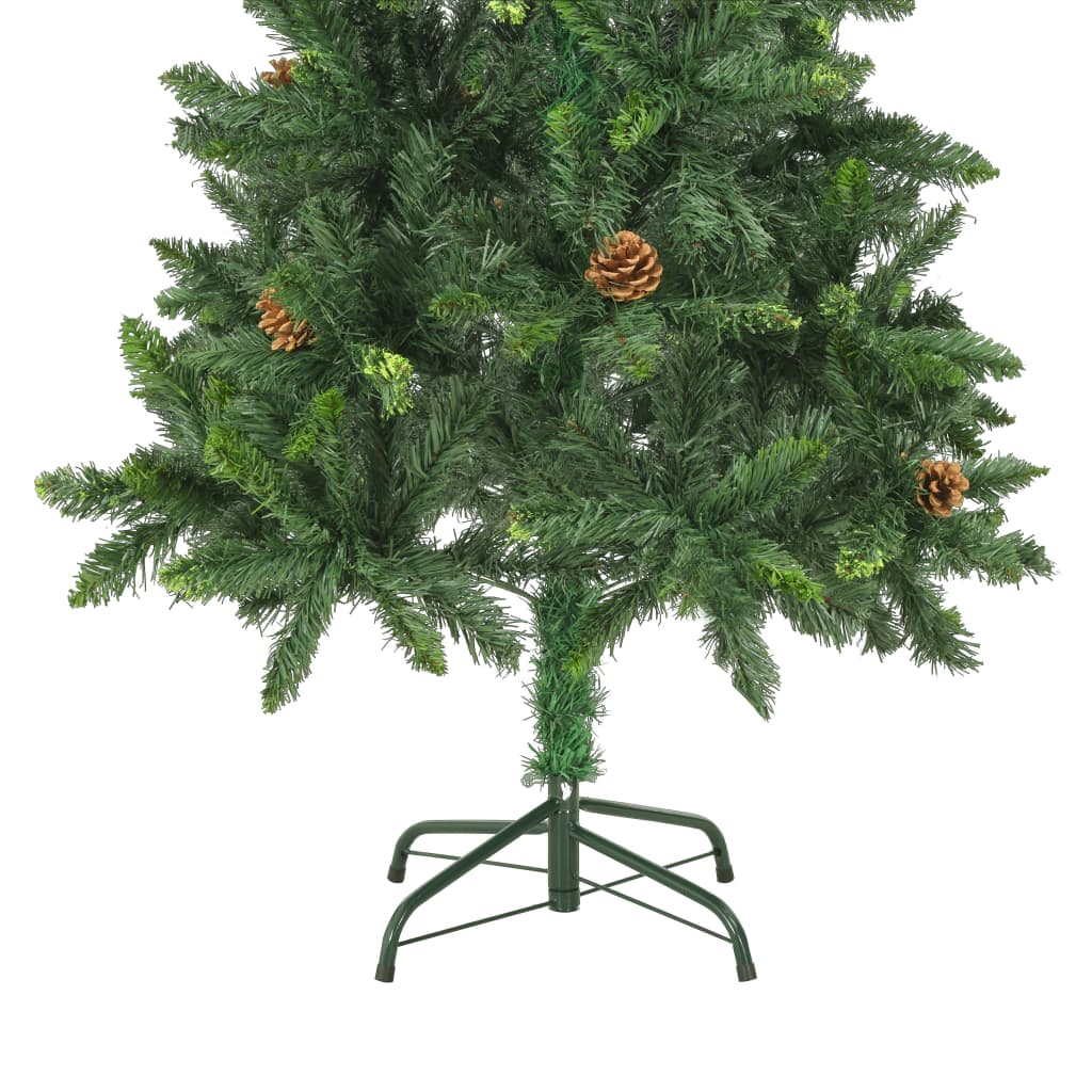 vidaXL Árbol de Navidad artificial con piñas verde 150 cm