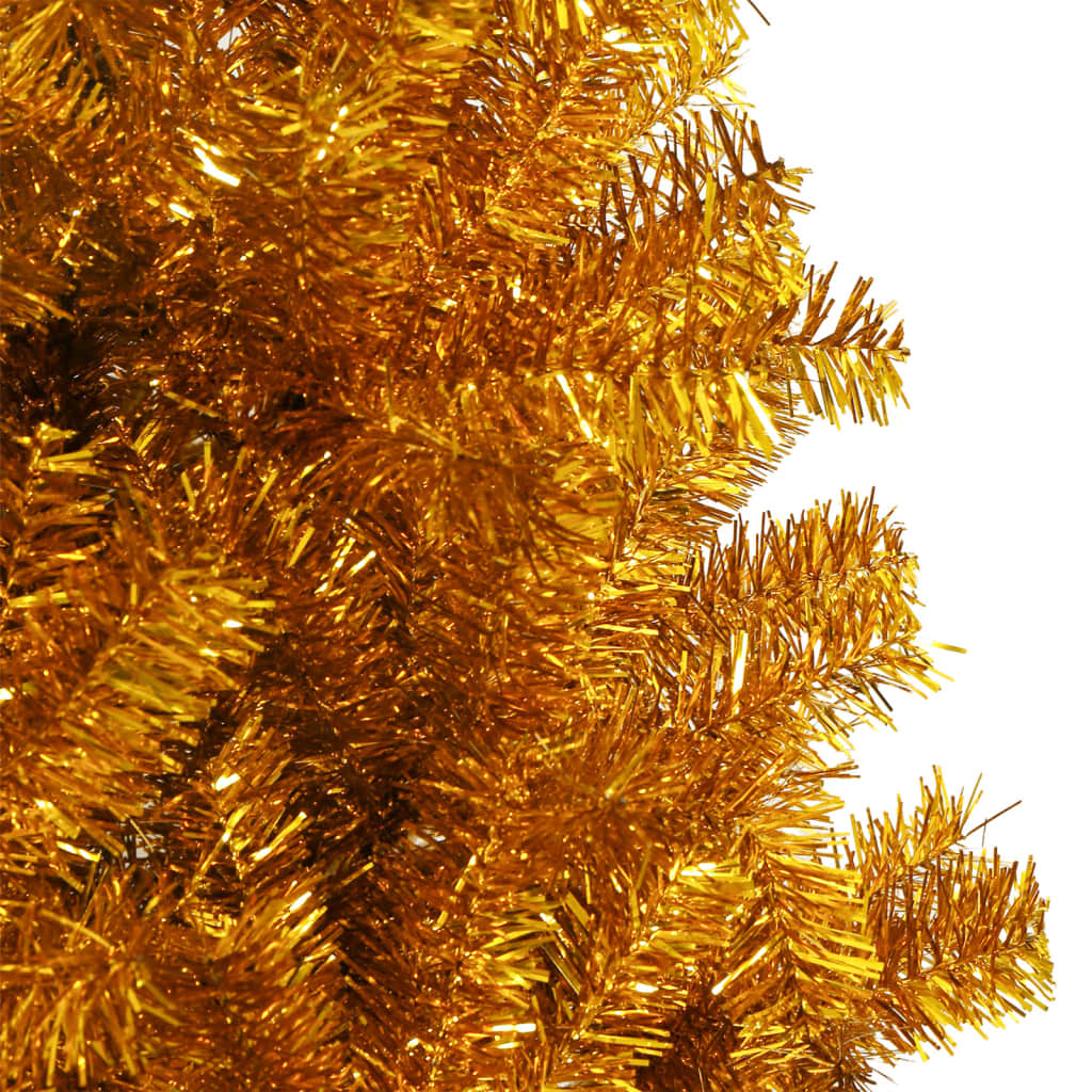 vidaXL Árbol de Navidad artificial con soporte PET dorado 210 cm
