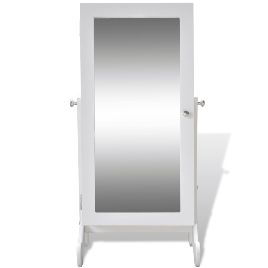 Espejo armario joyero blanco con luz LED