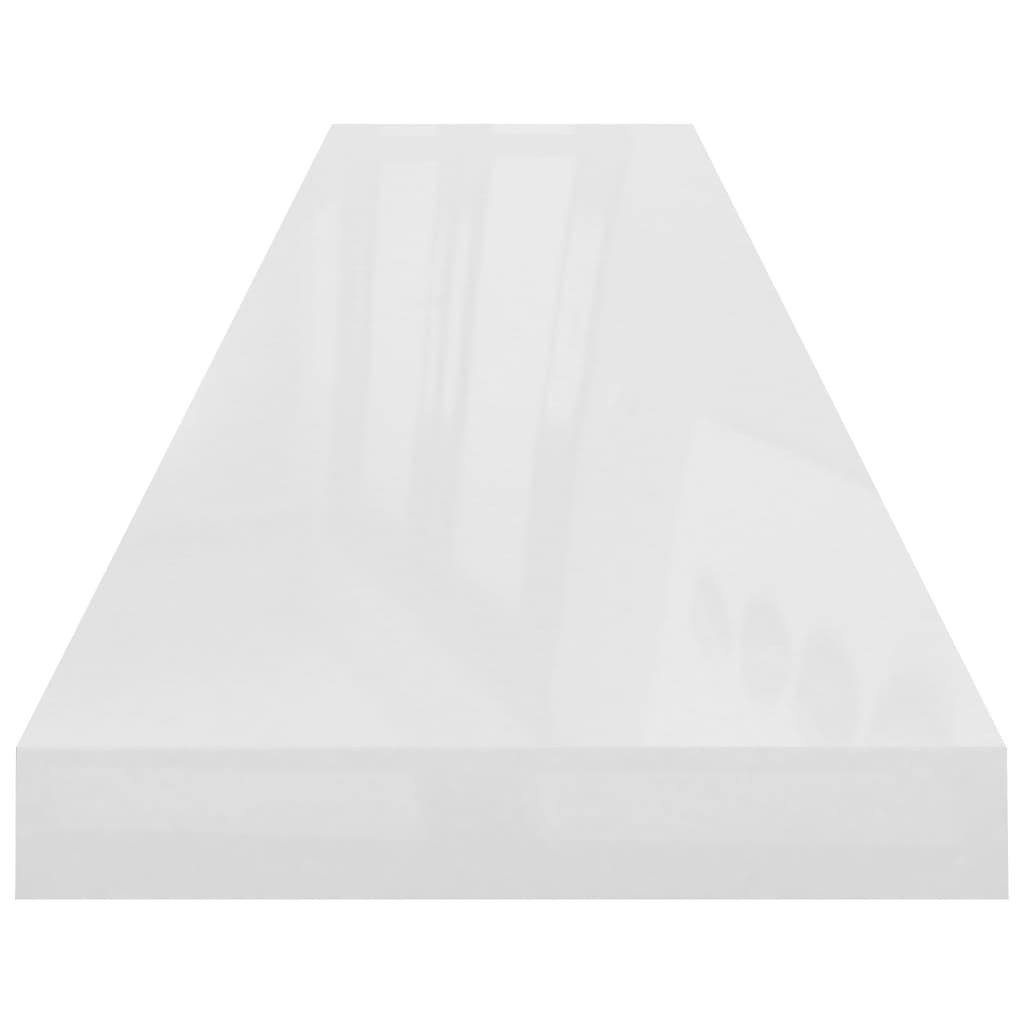 vidaXL Estantes flotantes pared 2 uds blanco brillo MDF 120x23,5x3,8cm