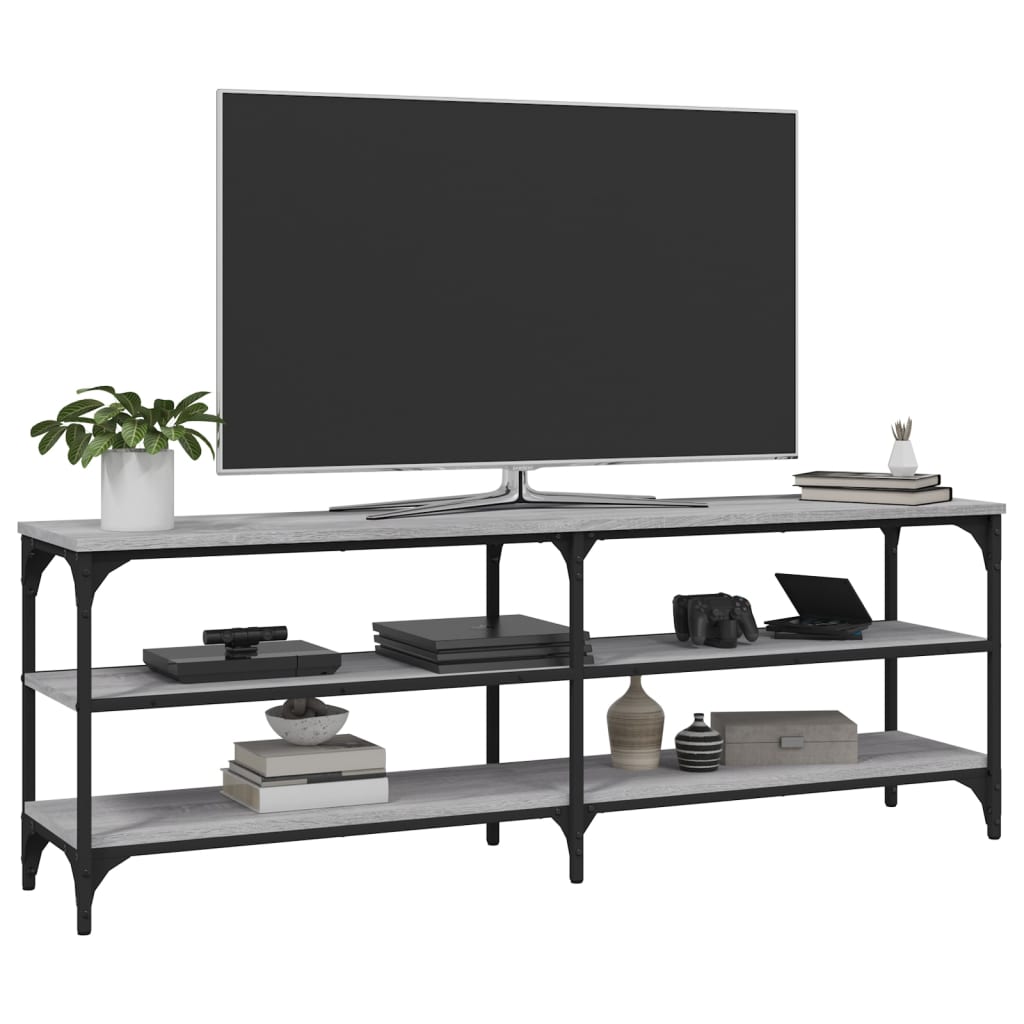 vidaXL Mueble de TV madera contrachapada gris Sonoma 140x30x50 cm