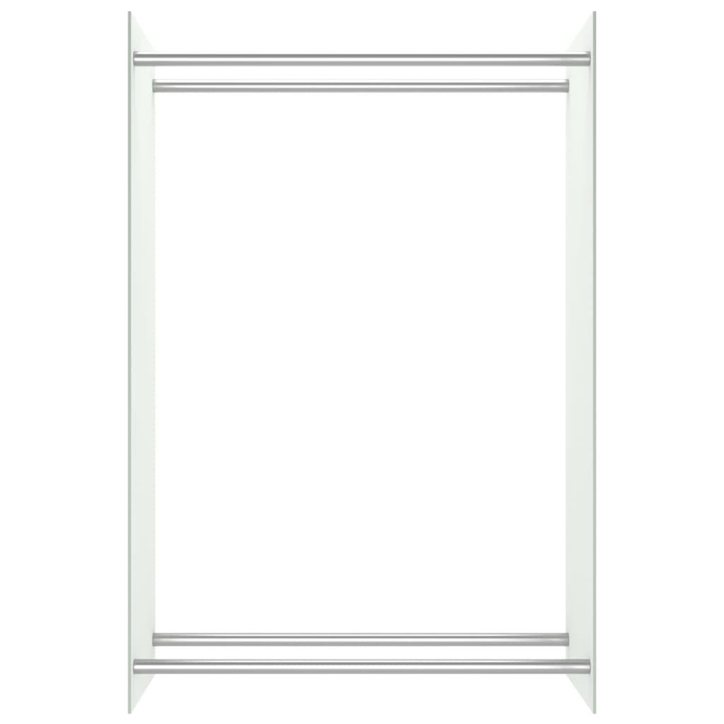 vidaXL Leñero de vidrio blanco 80x35x120 cm
