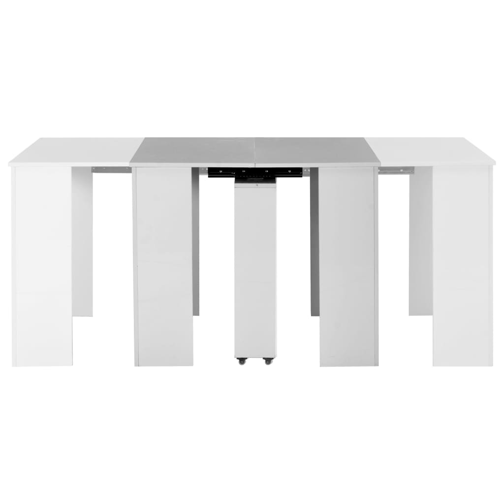 vidaXL Mesa de comedor extensible blanco brillante 175x90x75 cm