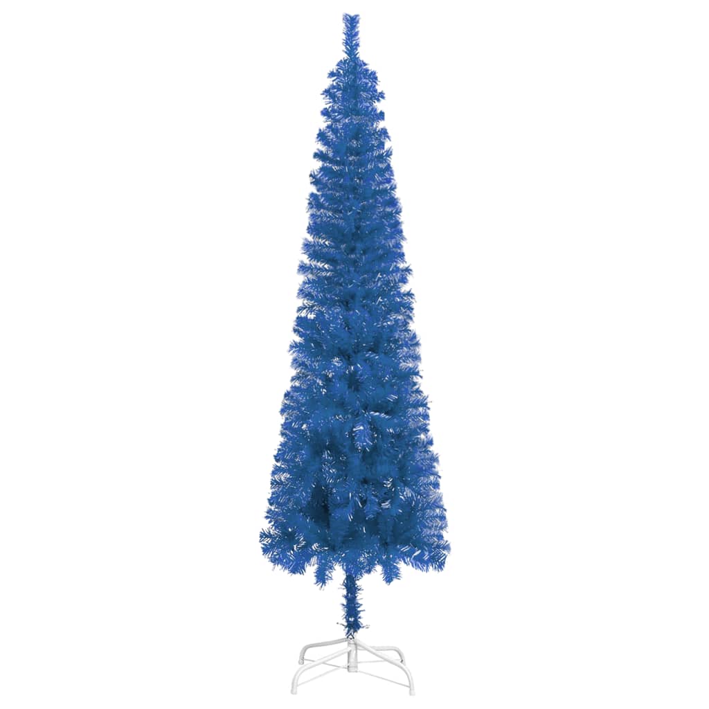 vidaXL Árbol de Navidad delgado azul 180 cm