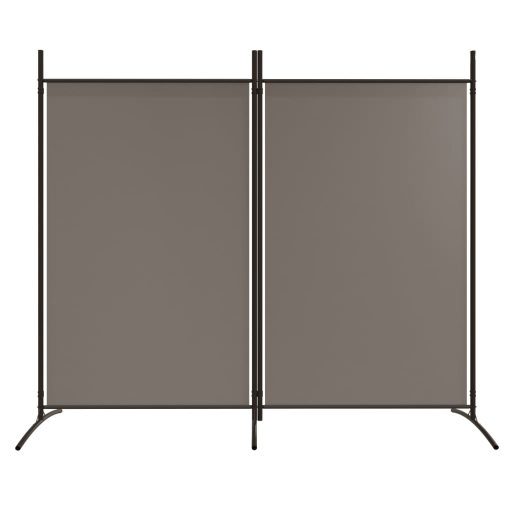 vidaXL Biombo divisor de 2 paneles de tela gris antracita 175x180 cm