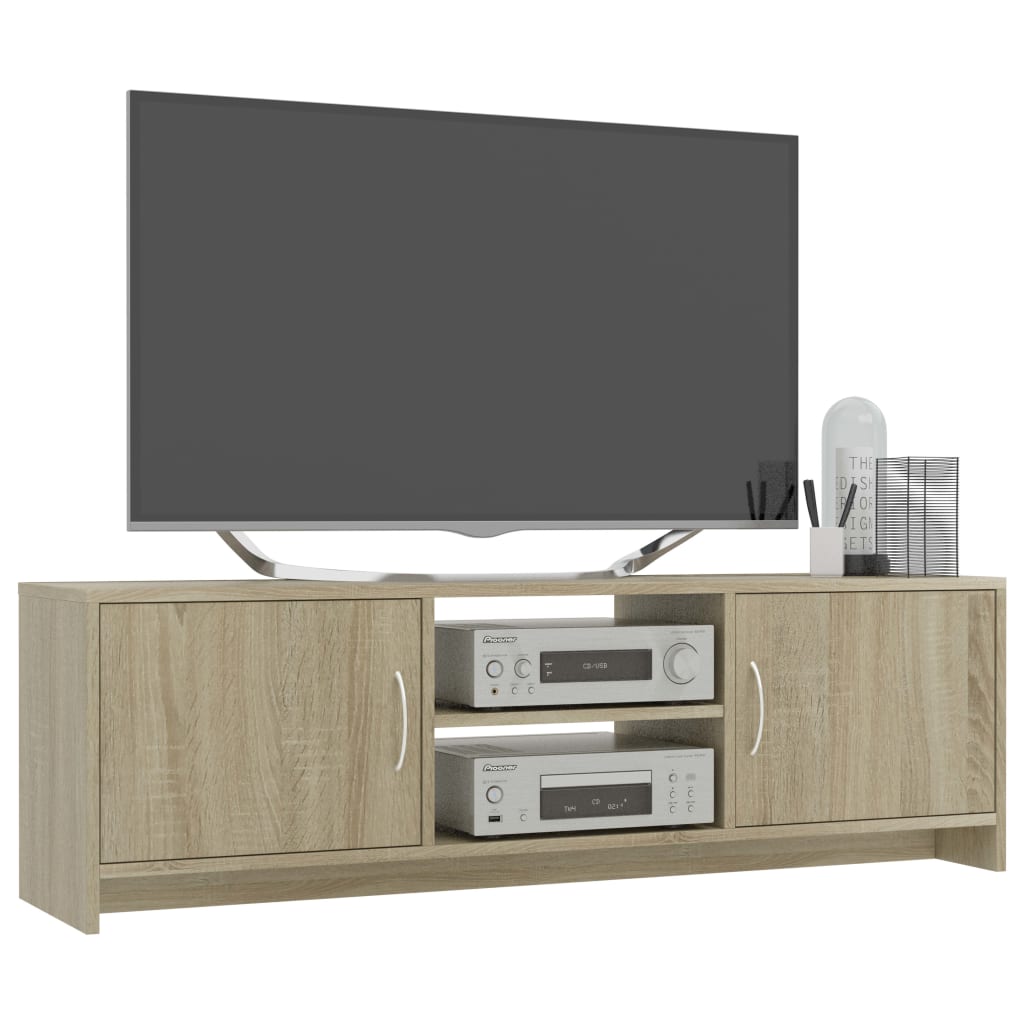 vidaXL Mueble de TV madera contrachapada color roble 120x30x37,5cm