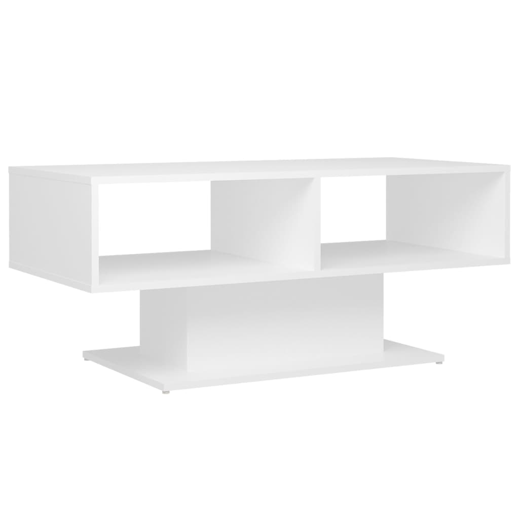 vidaXL Mesa de centro madera contrachapada blanco 103,5x50x44,5 cm