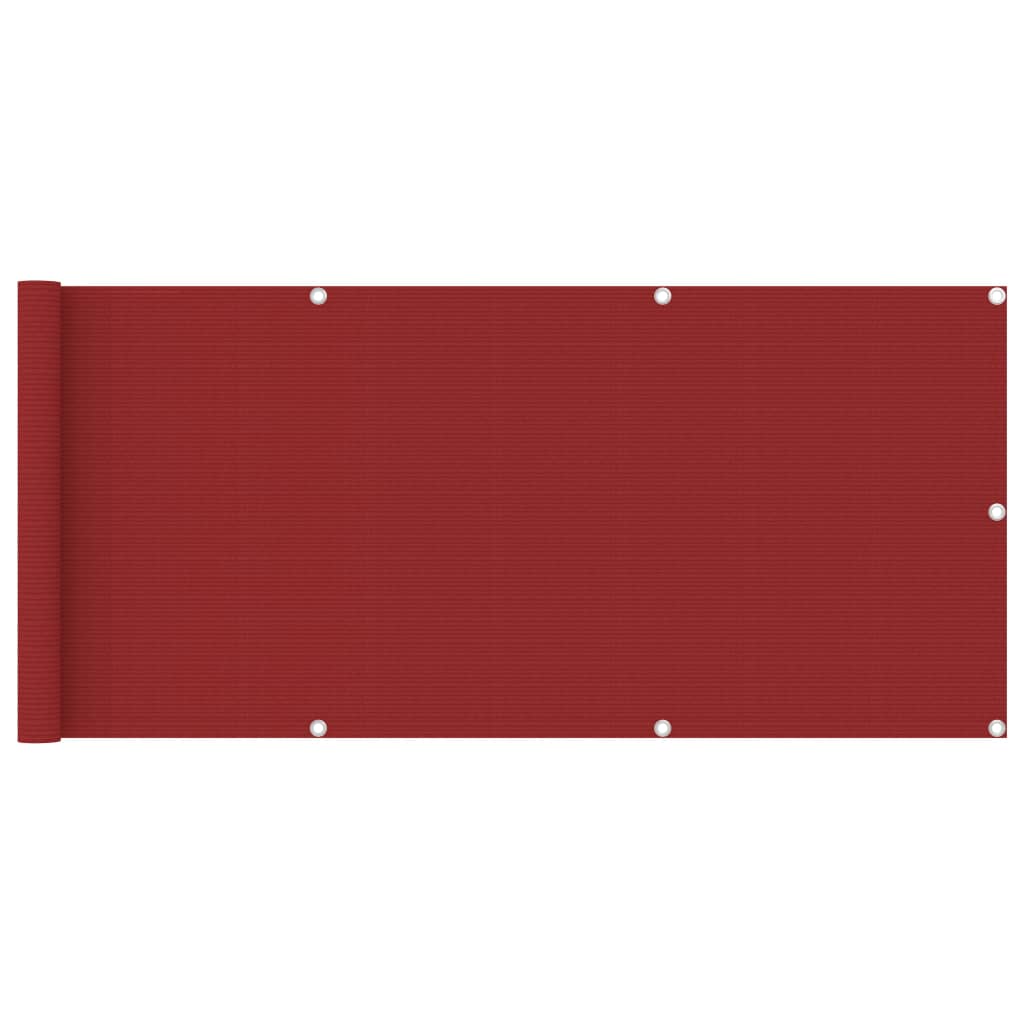 vidaXL Toldo para balcón HDPE rojo 75x400 cm