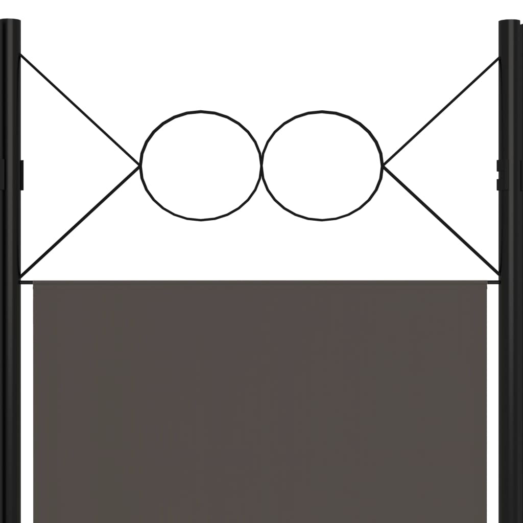 vidaXL Biombo divisor de 4 paneles gris antracita 160x180 cm