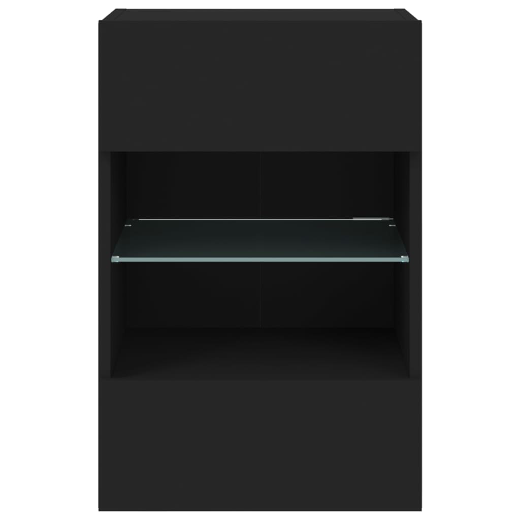 vidaXL Mueble de TV de pared con luces LED negro 40x30x60,5 cm