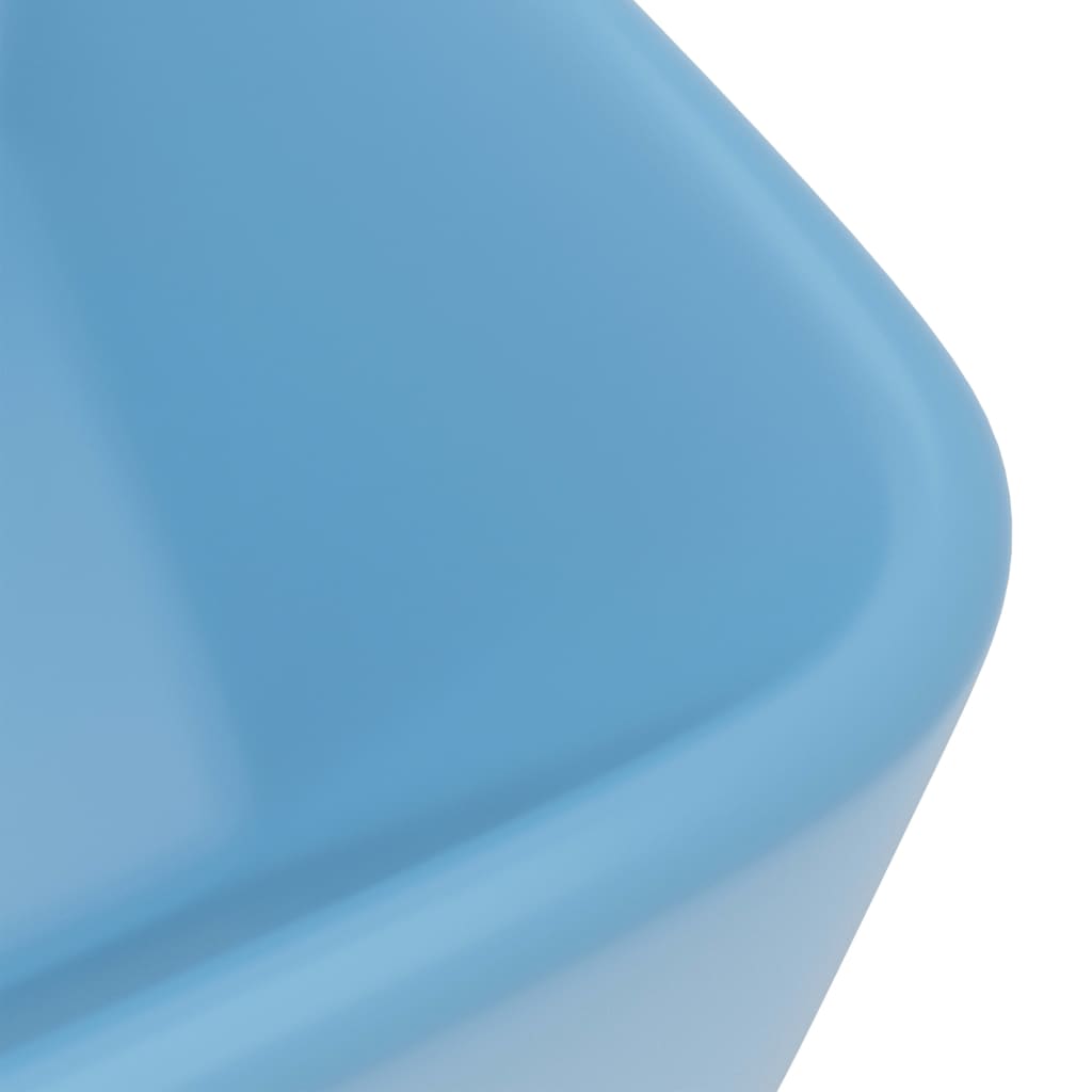 vidaXL Lavabo de lujo de cerámica azul claro mate 41x30x12 cm