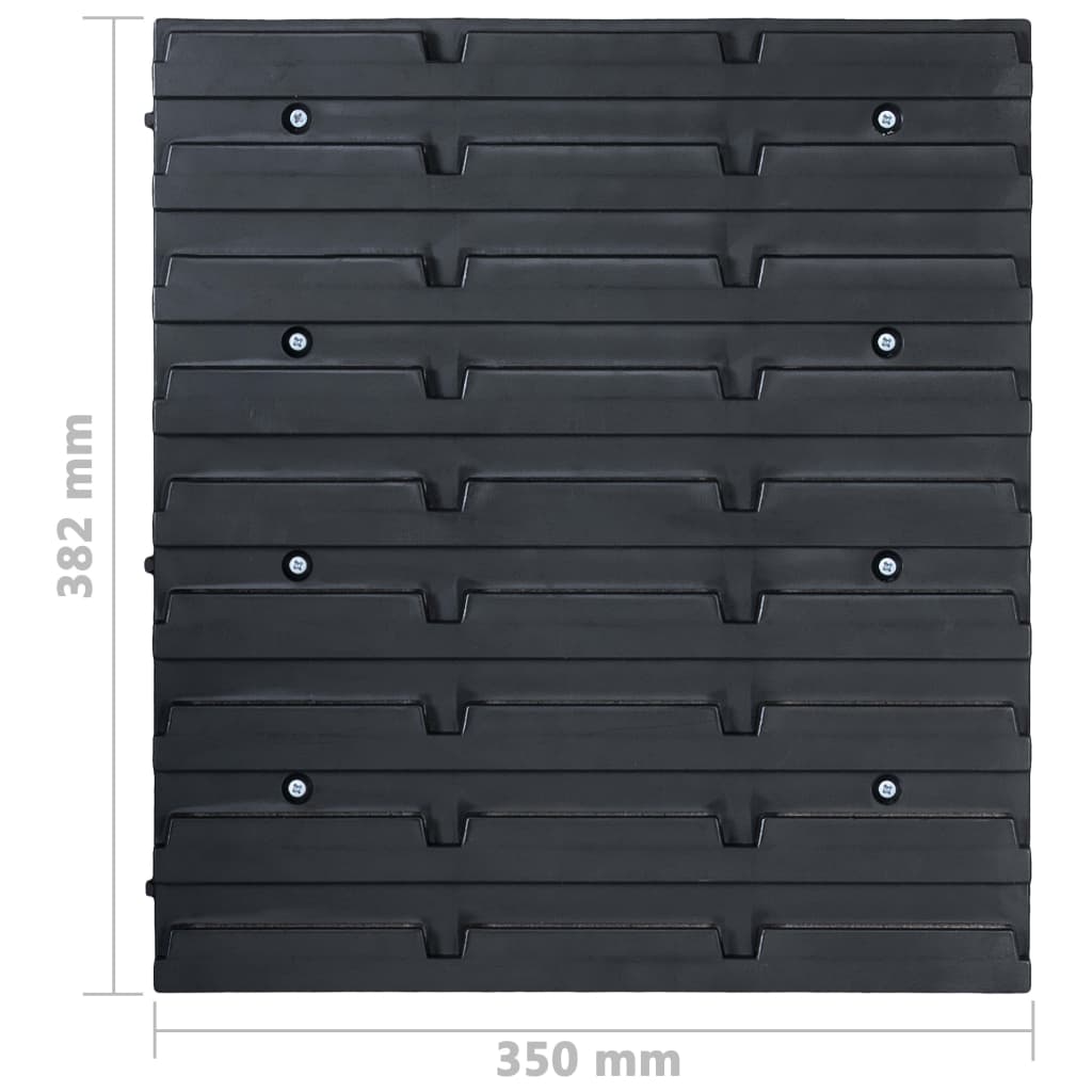 vidaXL Kit de cajas de almacenaje 128 pzas paneles de pared rojo negro