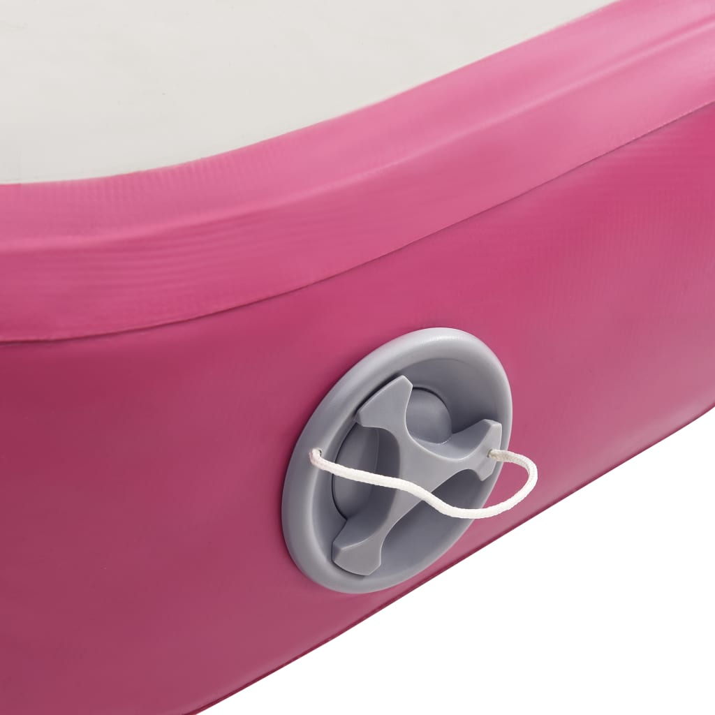 vidaXL Esterilla inflable de gimnasia con bomba PVC rosa 500x100x15 cm