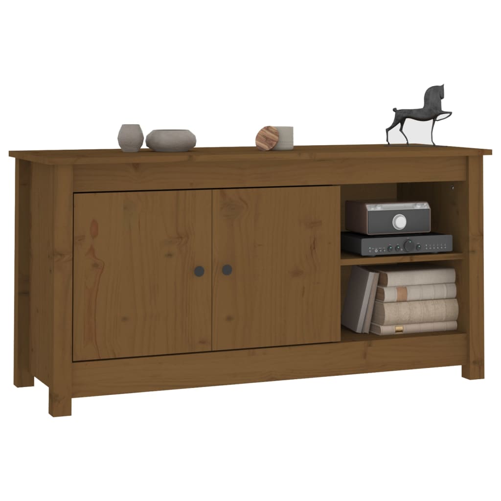 vidaXL Mueble de TV madera maciza de pino marrón miel 103x36,5x52 cm