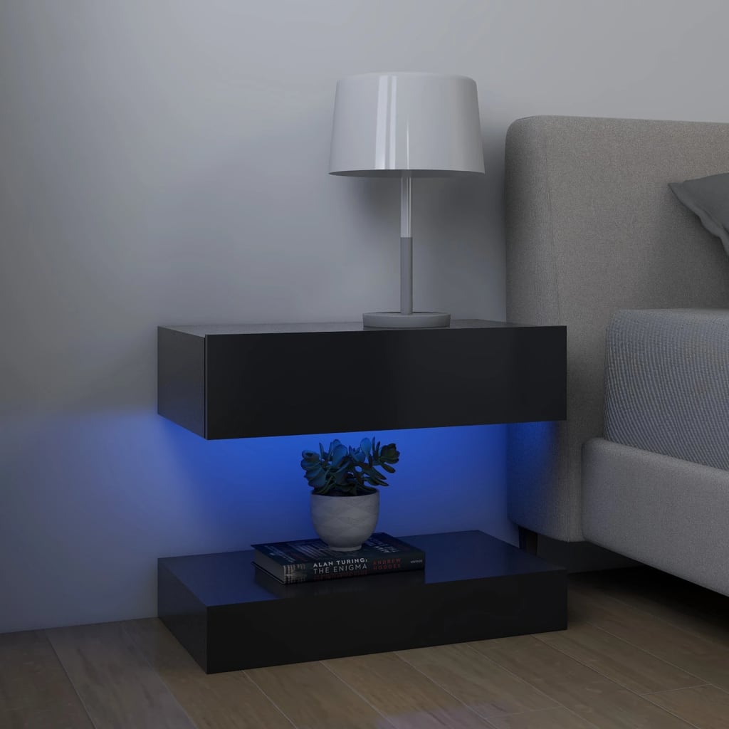 vidaXL Muebles de TV con luces LED 2 uds gris 60x35 cm