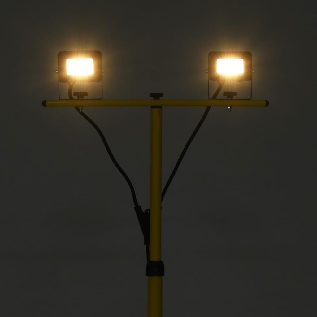 vidaXL Foco LED con trípode 2x10 W blanco cálido