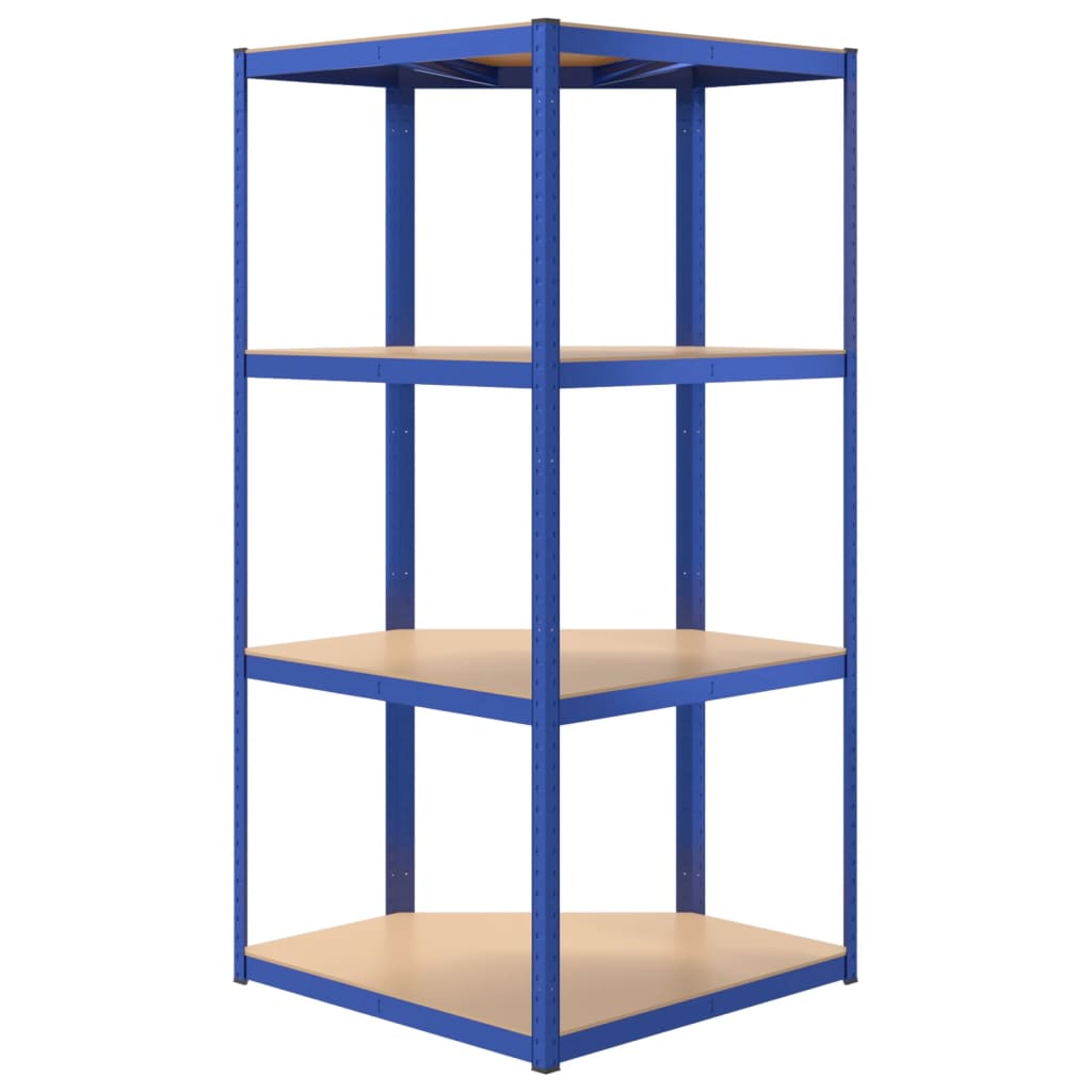 vidaXL Estantería 4 niveles 5 uds acero y madera contrachapada azul