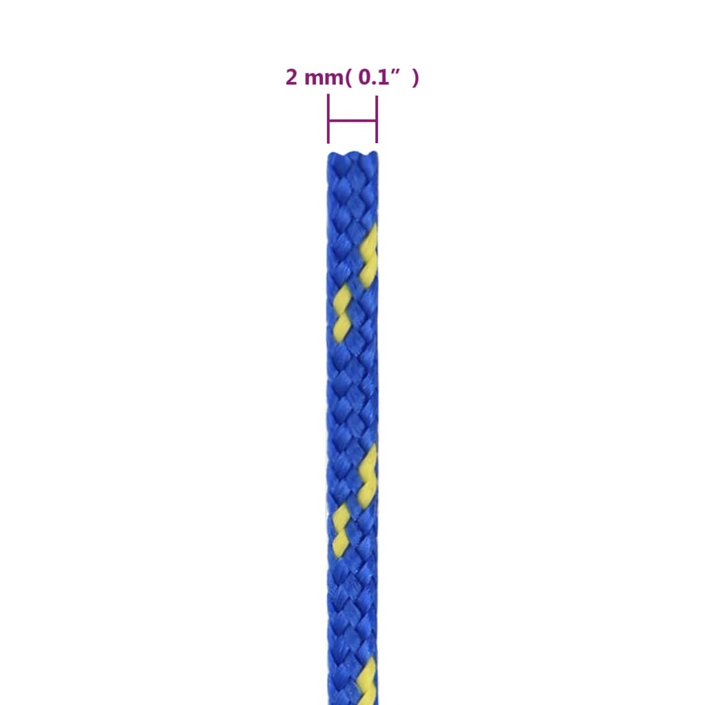 vidaXL Cuerda de barco polipropileno azul 2 mm 25 m