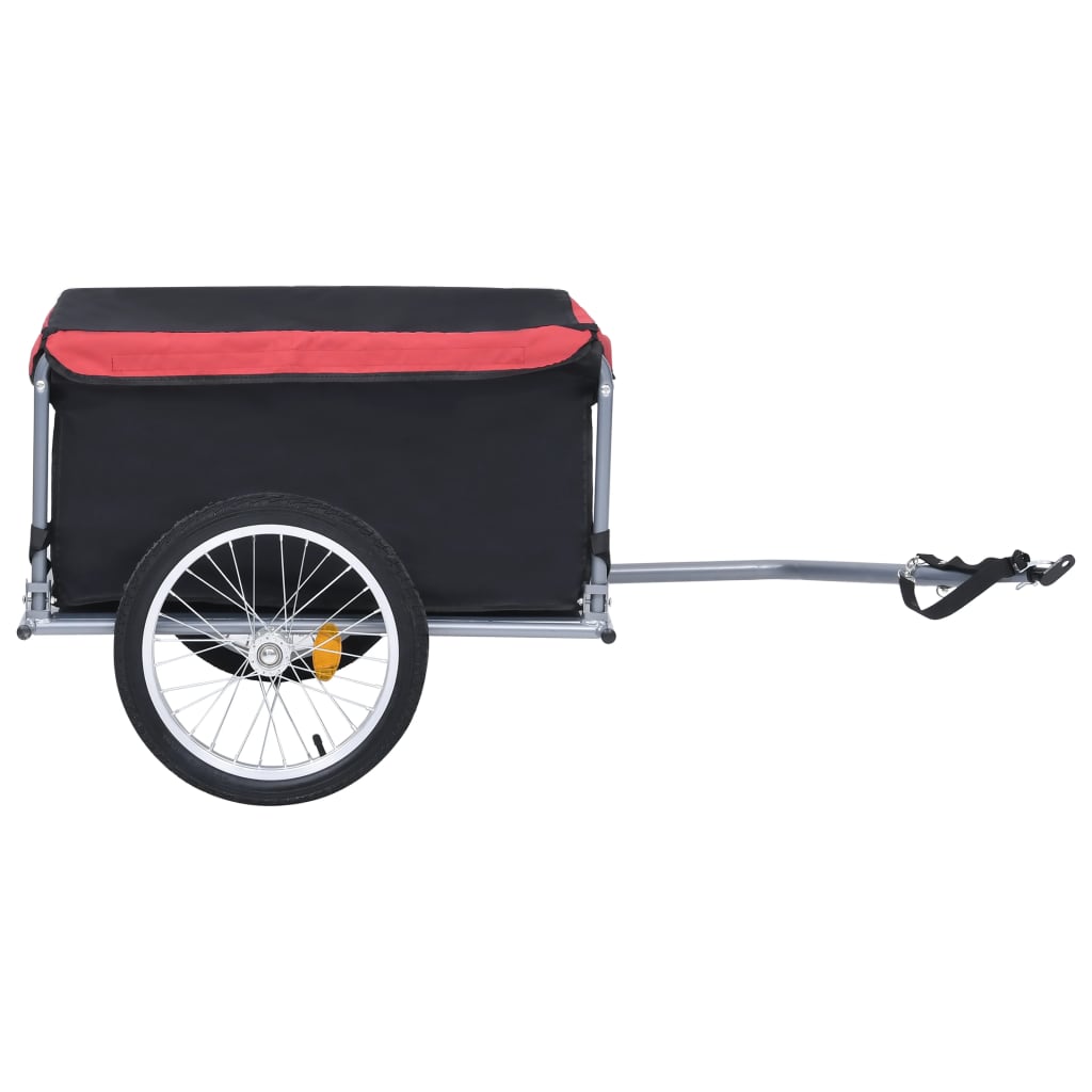 vidaXL Remolque para bicicletas negro y rojo 65 kg