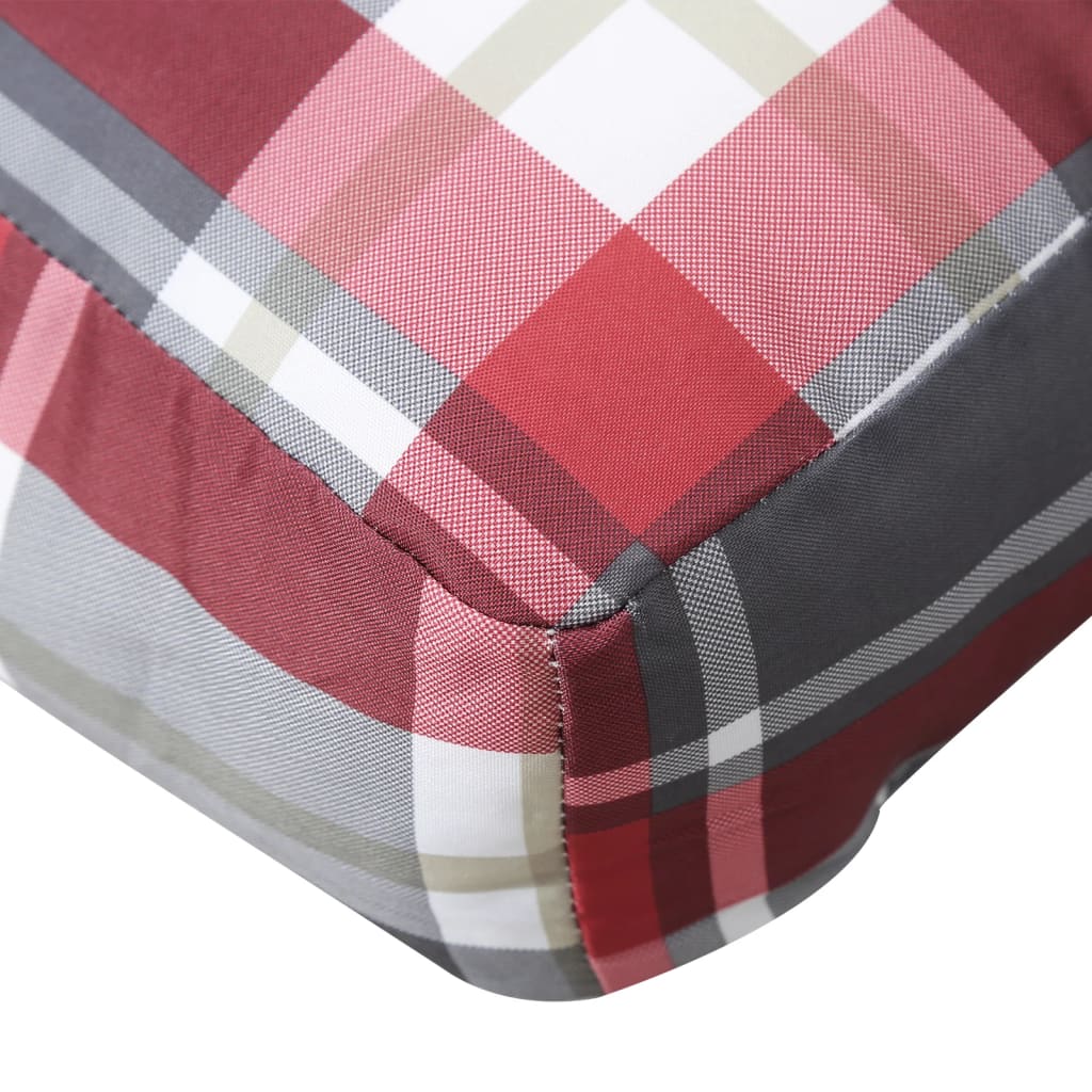 vidaXL Cojín para sofá de palets de tela a cuadros rojo 80x40x12 cm