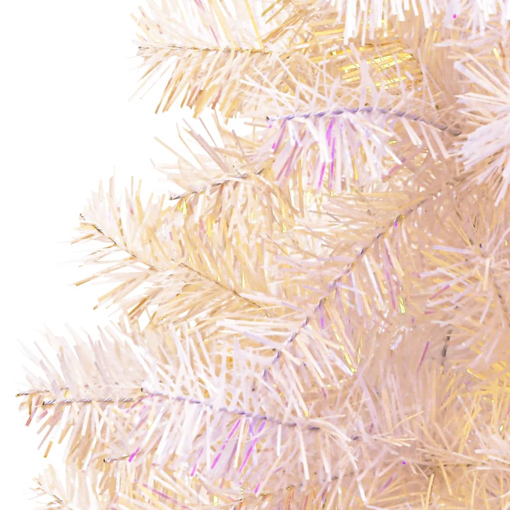 vidaXL Árbol Navidad artificial puntas iridiscentes PVC blanco 180 cm