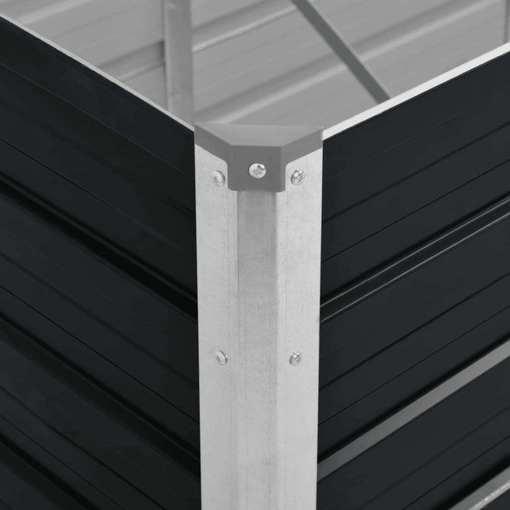 vidaXL Arriate de acero galvanizado gris antracita 320x80x45 cm