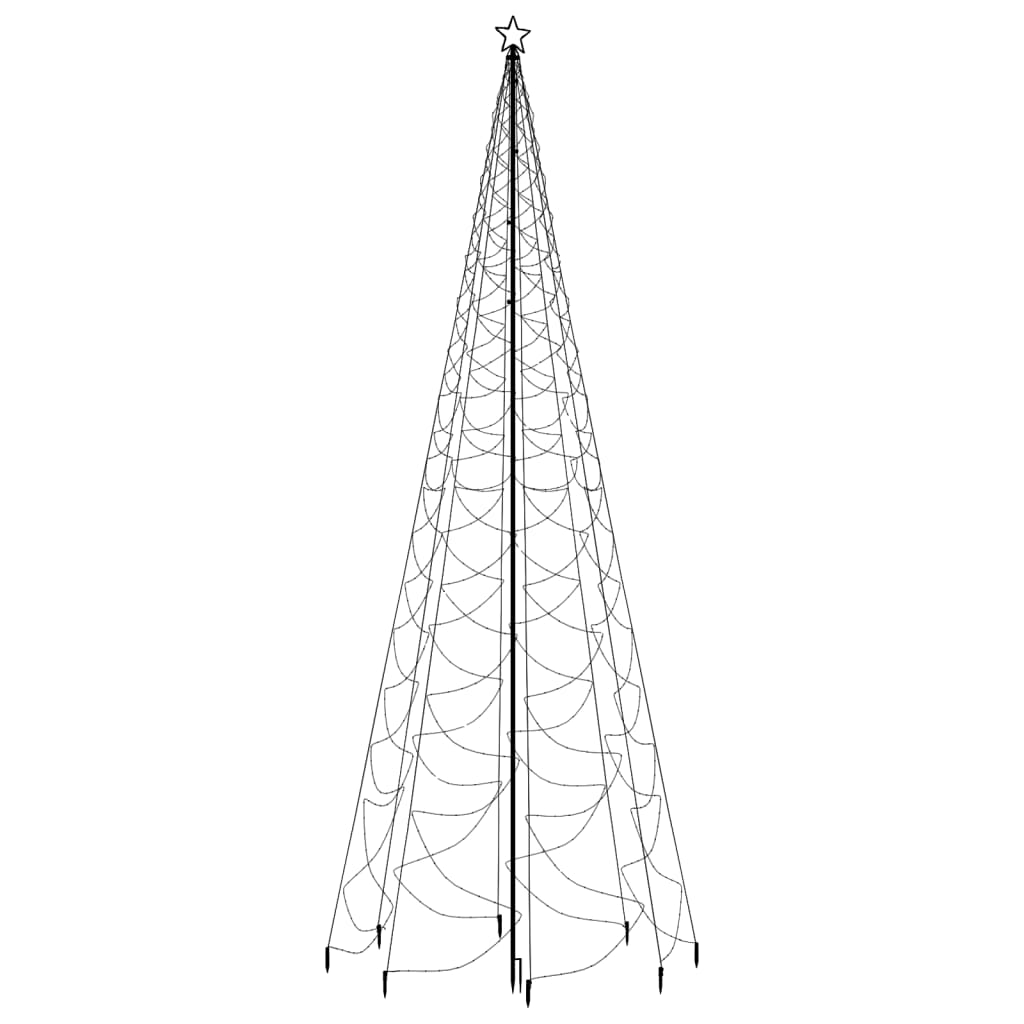 vidaXL Árbol de Navidad con poste de metal 1400 LEDs blanco frío 5 m