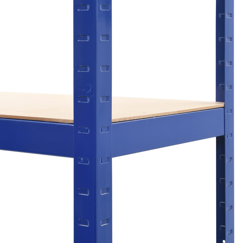 vidaXL Estantería almacenaje 4 niveles azul madera contrachapada acero