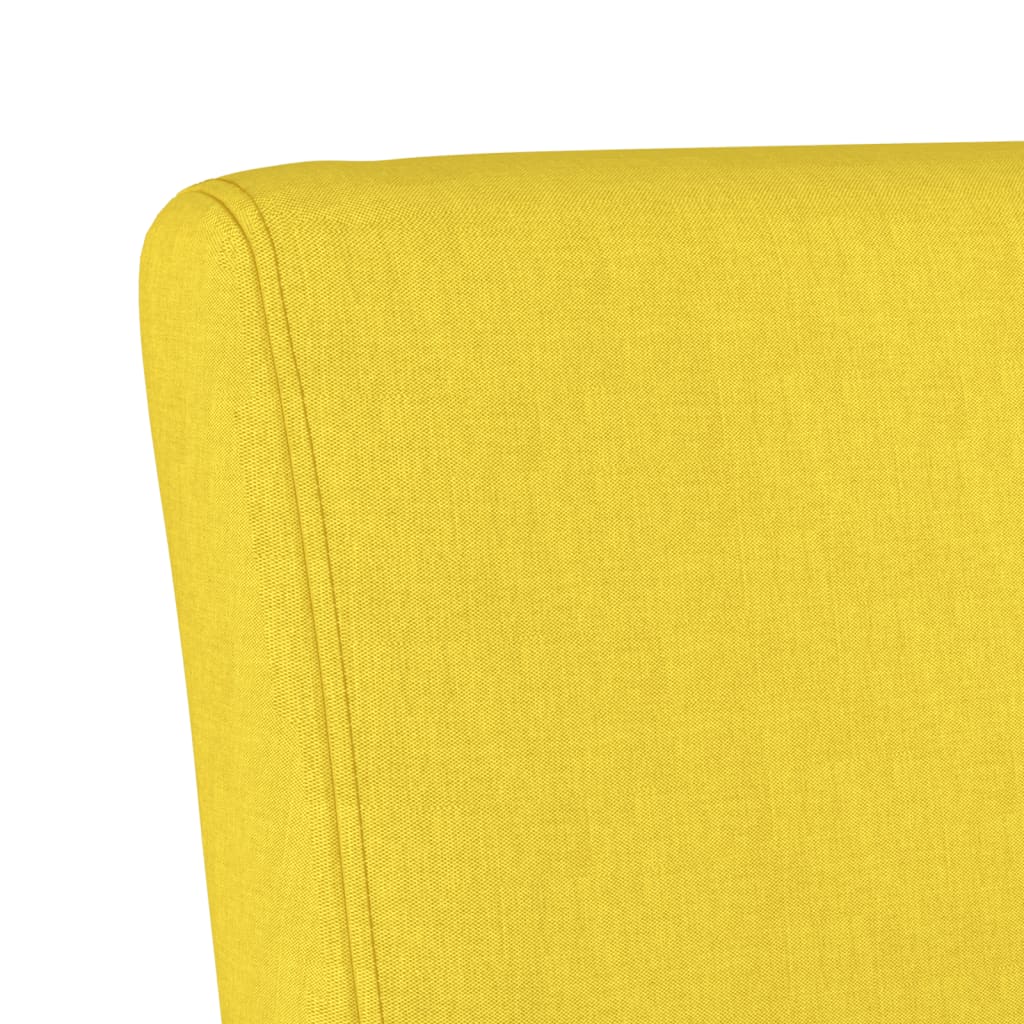 vidaXL Silla tapizada de tela amarillo claro